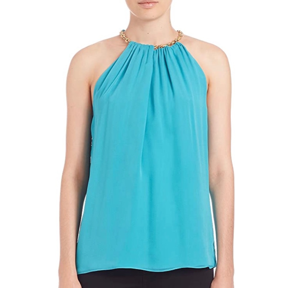 DVF Sleevless Silk Tank Chain Neck